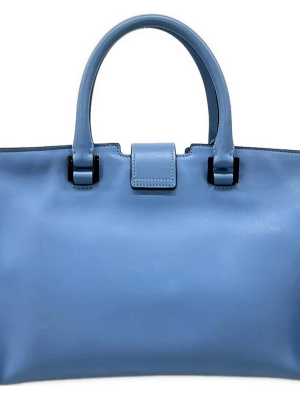 SAINT LAURENT PARIS Baby Monogram Cabas 400914 Blue Leather Handbag - Picture 5 of 14